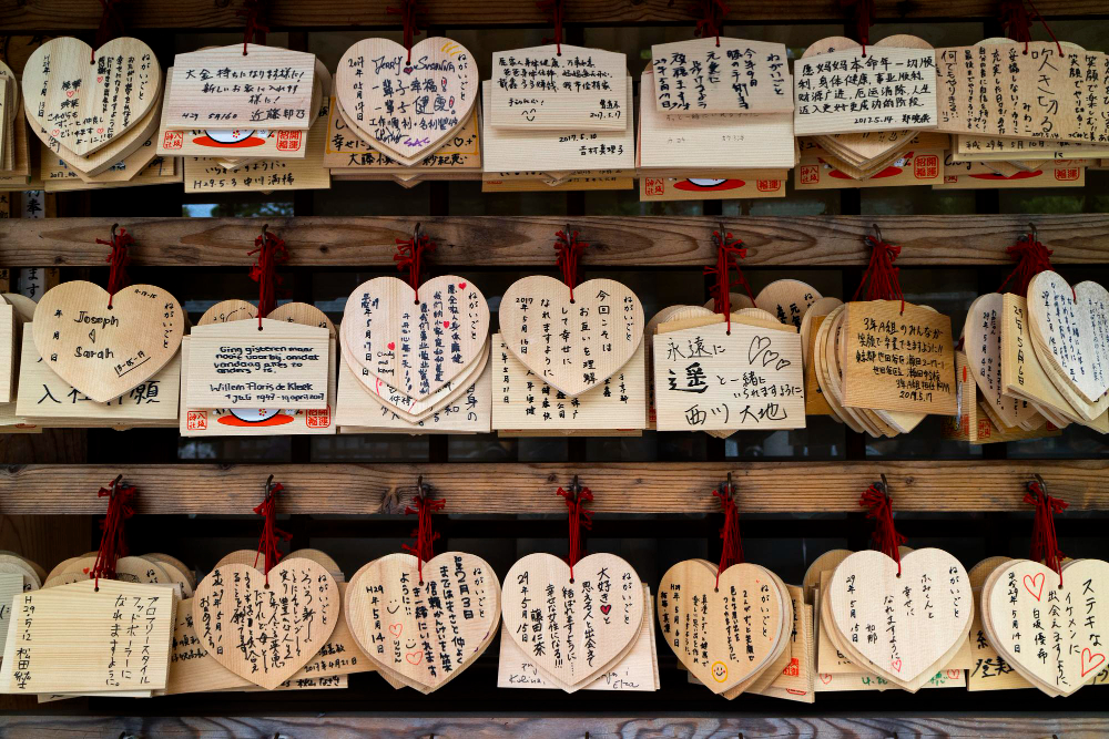 Heart Ema at Yasaka Shrine Kyoto, Japan